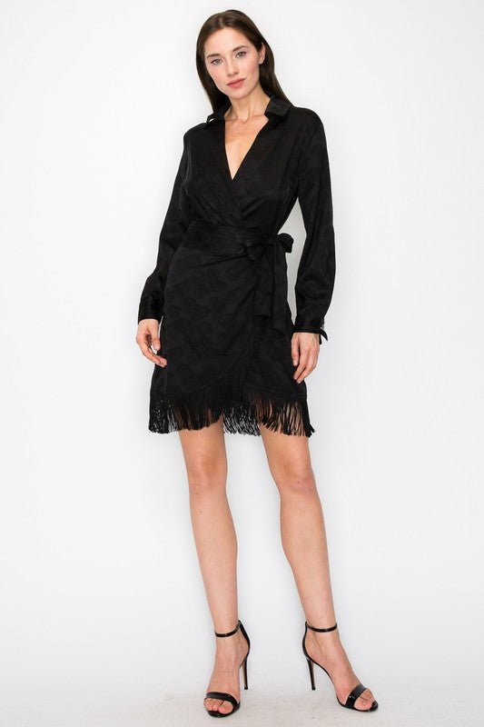 DD4041 Black Fringe Detail Mini - La Elegant