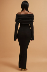 GG4105 Black Off/s Wool Knit Dress