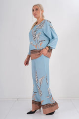 DD7036 Blue Floral Trousers