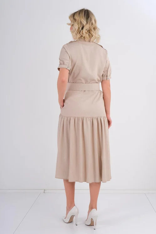 DD7047 Sand A-Line Midi