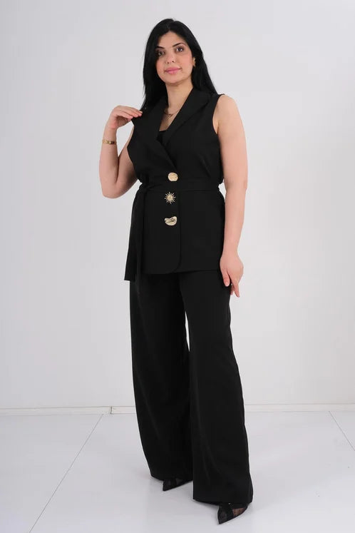 DD7027 Black Suit Pants